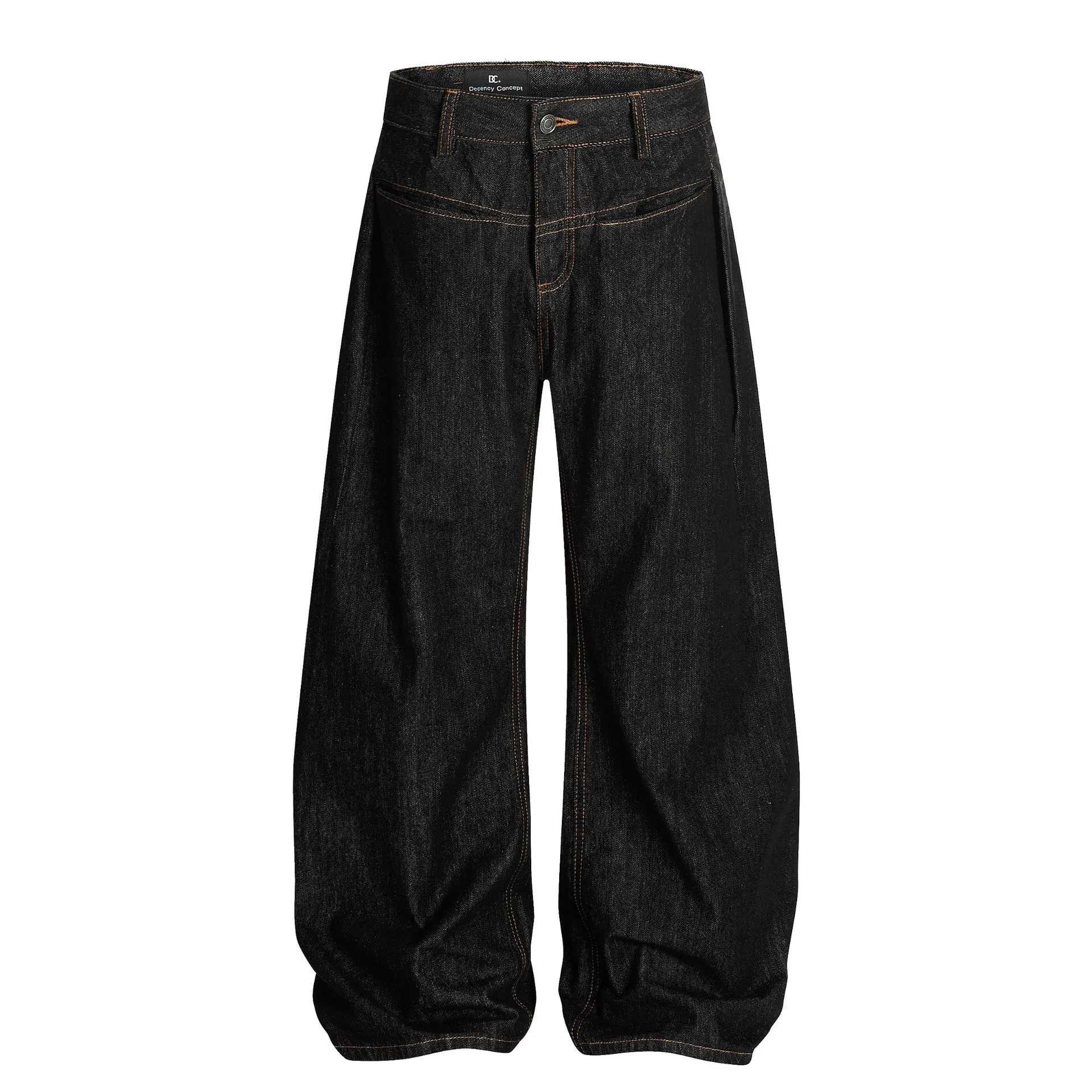 Spring Men's Clothing Baggy Pants High Street Casual Wear Vintage Straight Leg Jeans Cotton Denim Loose Fit Men Trousers