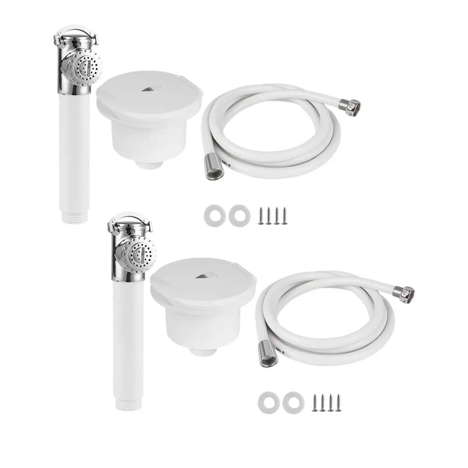 

Ручная насадка для душа на колесах с аксессуарами для шланга. Экономия воды. Легко устанавливается. Универсальный распылитель высокого давления с кнопкой водяной паузы.