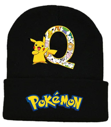 2024 neue Pokemon Strick mütze Kopf bedeckung Pikachu Winter Brief Hut Cartoon Hut Kinder Jungen Mädchen Geburtstag Weihnachts geschenke Baby party