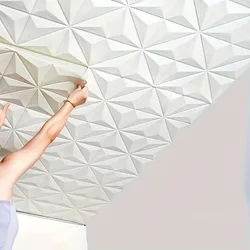 35*35cm 3d Self-adhesive Wall Stickers Ceiling Background Foam Waterproof Anti-collision Wallpaper Room Decor Warm Decoration