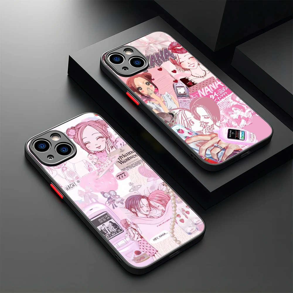 Anime Nana Osaki Line Phone Case For iPhone 15 14 13 12 11 Mini Pro Max X XR XSMax 7 8 Plus Matte Transparent Back Cover