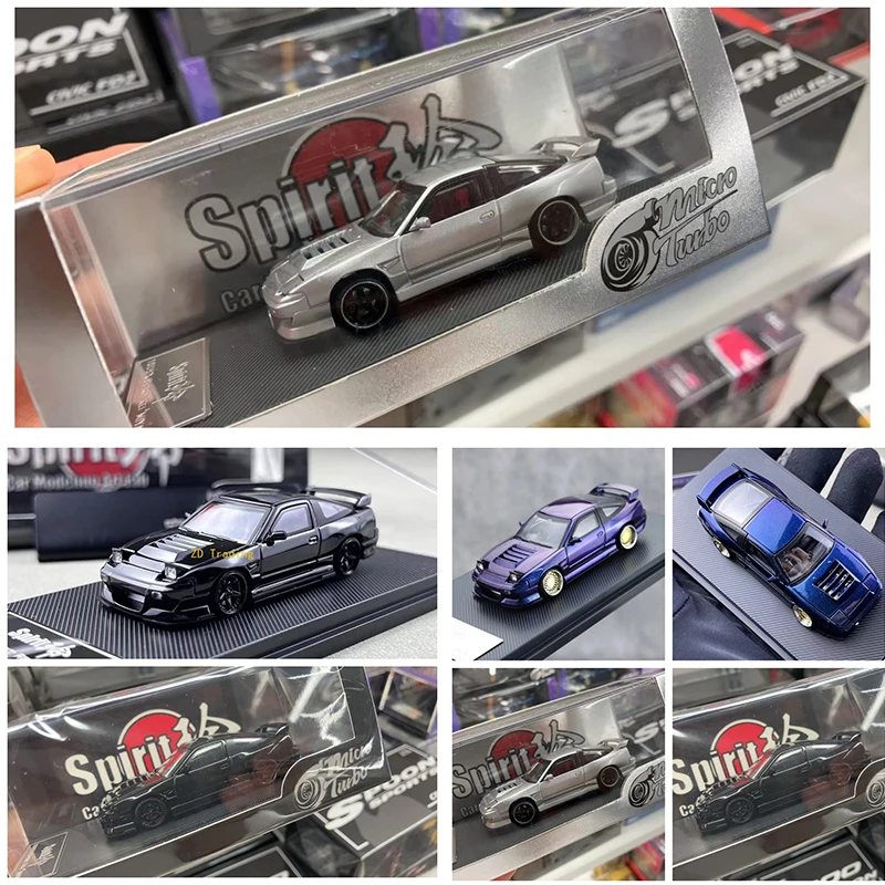 

Pop Race StoreMT 1:64 Silver Black Purple Silvia S13 180SX Spirit Sports Model Diecast Collect Car