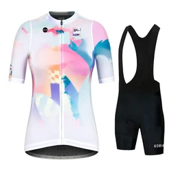 Gobikful Summer Womens Cycling Jersey Bib Shorts Sets Wear Racing Bike Clothing Kits Feminino Bicycle Clothes Suits Riding