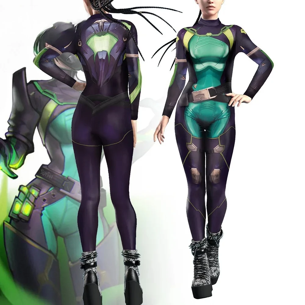 Body Cosplay Fearless Contract Viper Gioco di ruolo Stampa digitale Viper Performance Costume per donna 2025