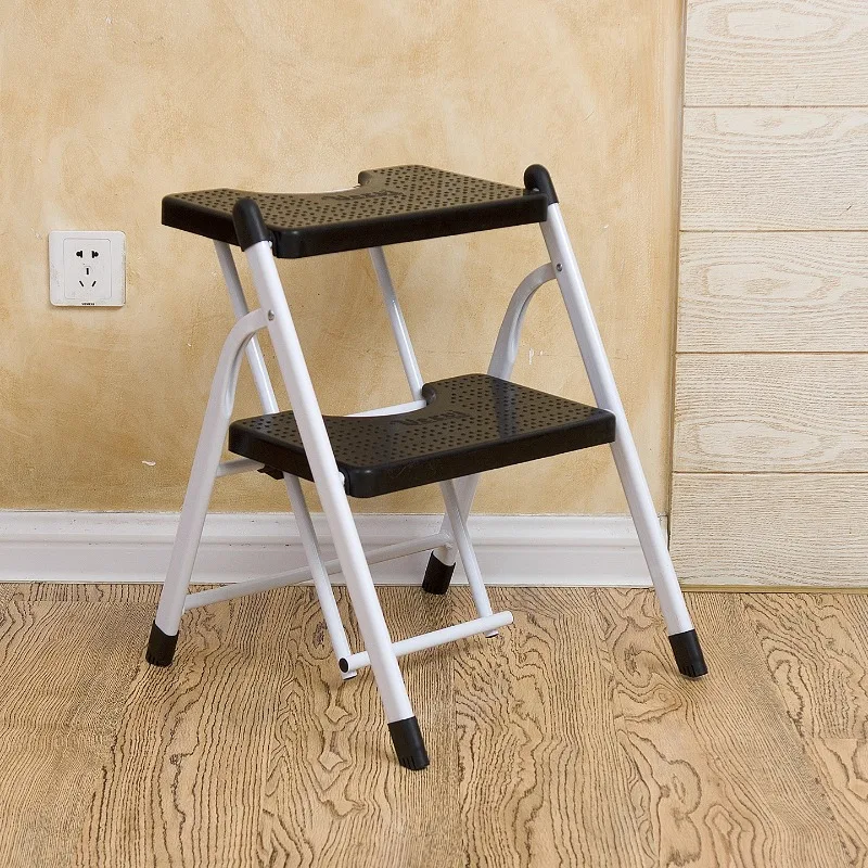 ‌Collapsible Telescoping Ladder, Anti-Slip Step Stool, Multi-Purpose A-Frame Stepladder, Tool-Free Indoor Safety Stairs