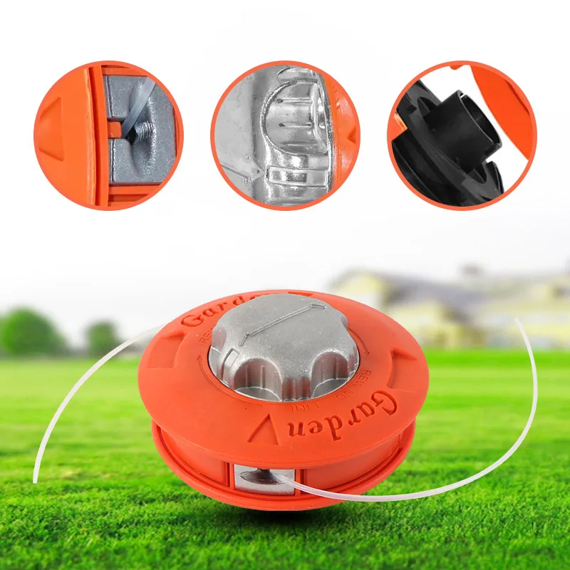 Universal M10 Aluminum Nylon Brush Mower Bump Spool Grass Trimmer 2 Lines Cutter Head Thread Line String Saw Strimmer Garden
