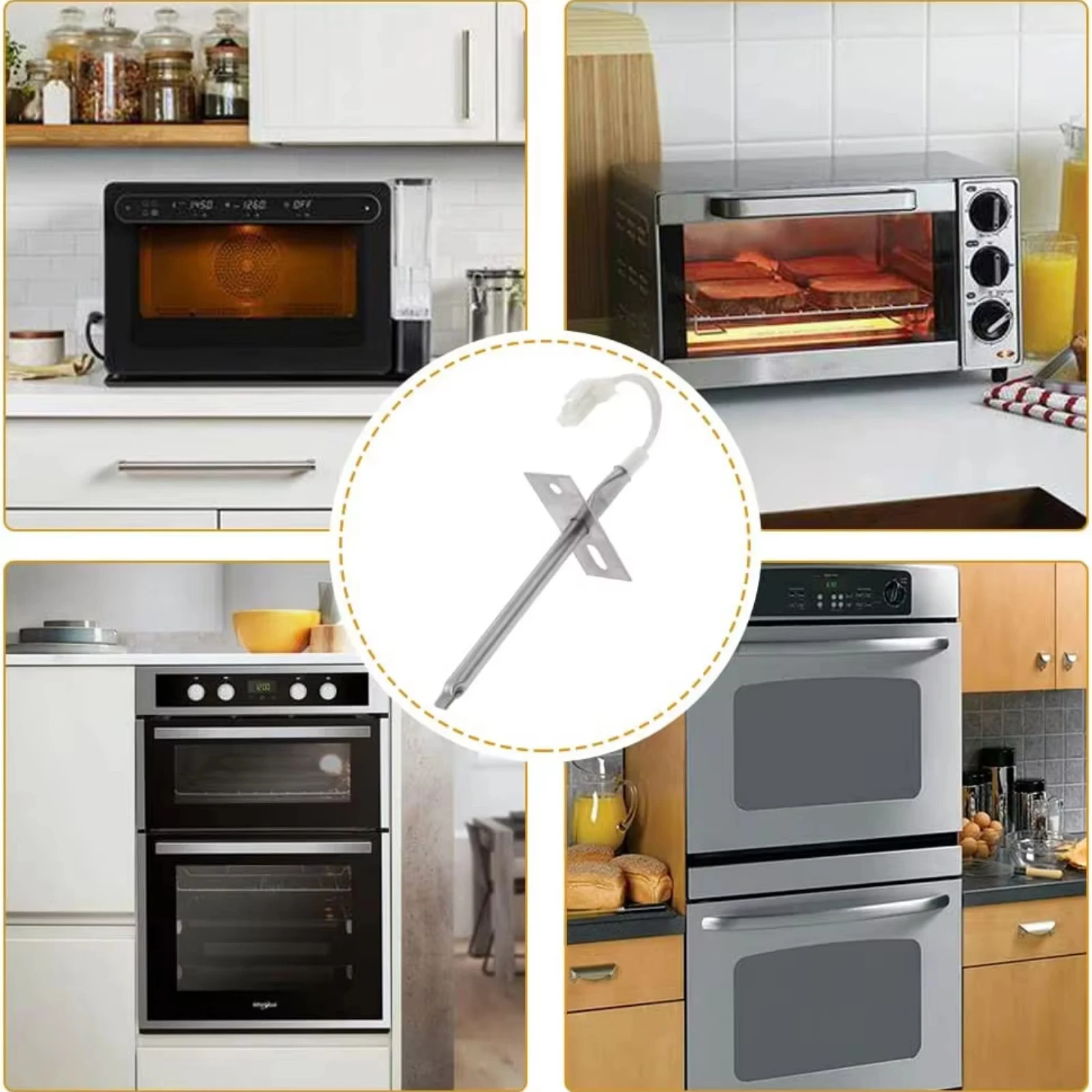 WPW 10131825   Whirlpool Maytag KitchenAid Jenn-Air 用オーブン温度センサー交換品 4455636   WPW 10131825 VP PS 11748765   AP 6015486