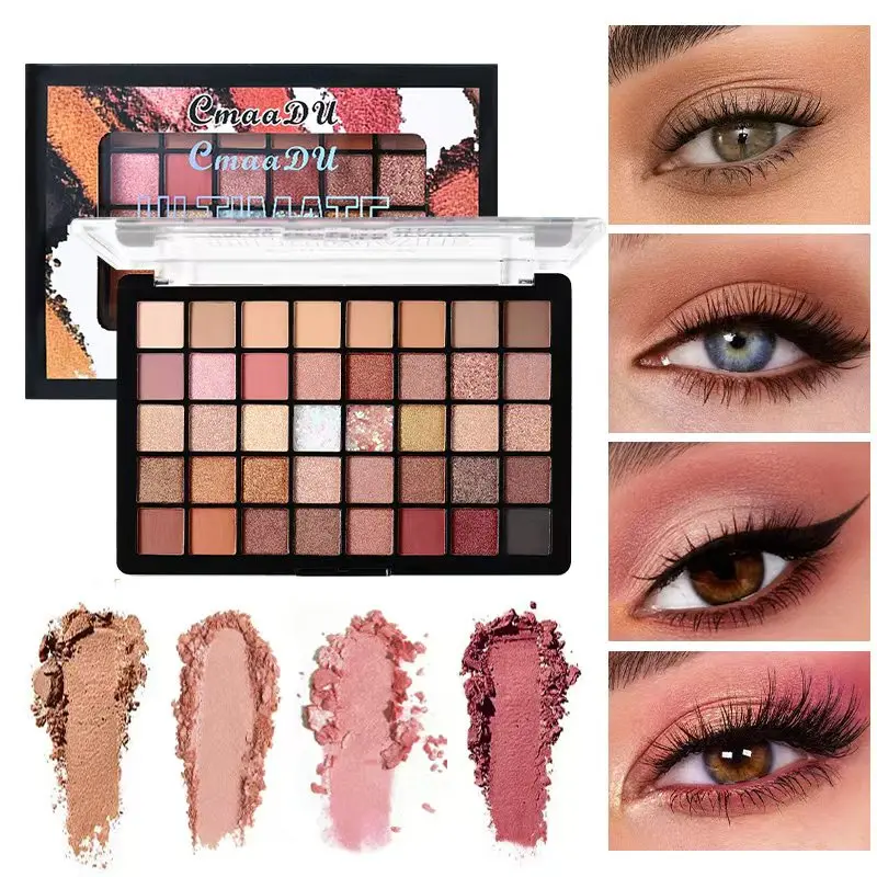 40색 아이섀도우 팔레트 글리터, 펄센트, 매트 어스 컬러, 핑크, 고급 화장품, 아름다운 아이 메이크업 만들기, 메이크업 팔레트