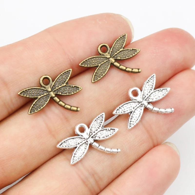 30pcs 18x14mm Antique Silver Plated Bronze Plated Dragonfly Handmade Charms Pendant:DIY for bracelet necklace