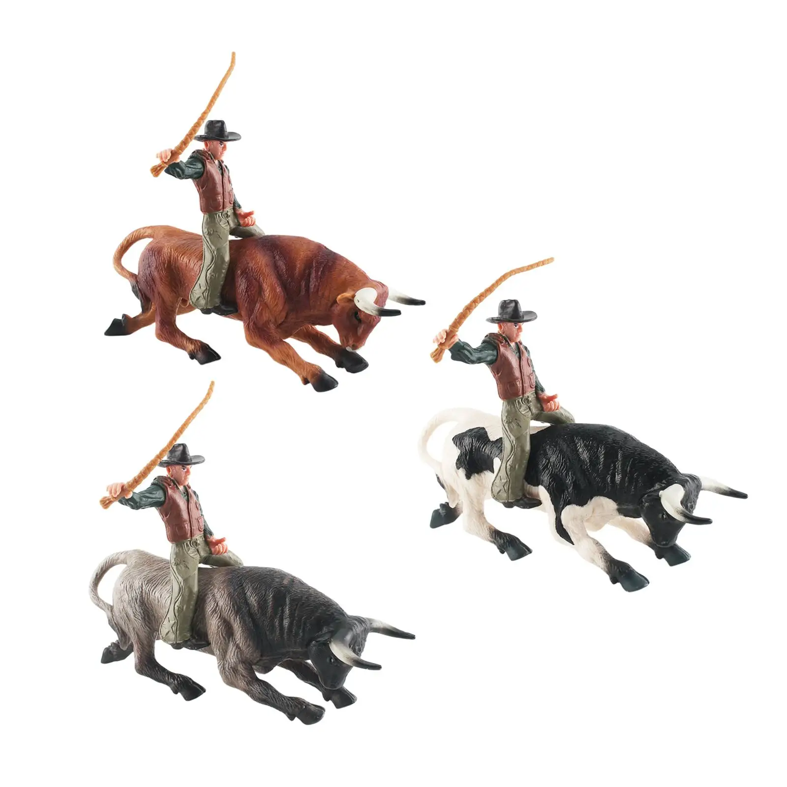 Bullfighting Figures Cow Figurine western Matador Micro Farm Layout