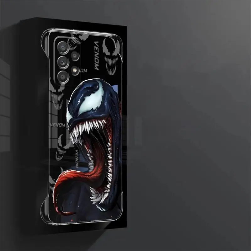 phone case for Samsung Galaxy A52 A14 A51 cases A13 A55 A52s A15 A53 borderless cooling clear funda Marvel Spider-Man Cool Venom