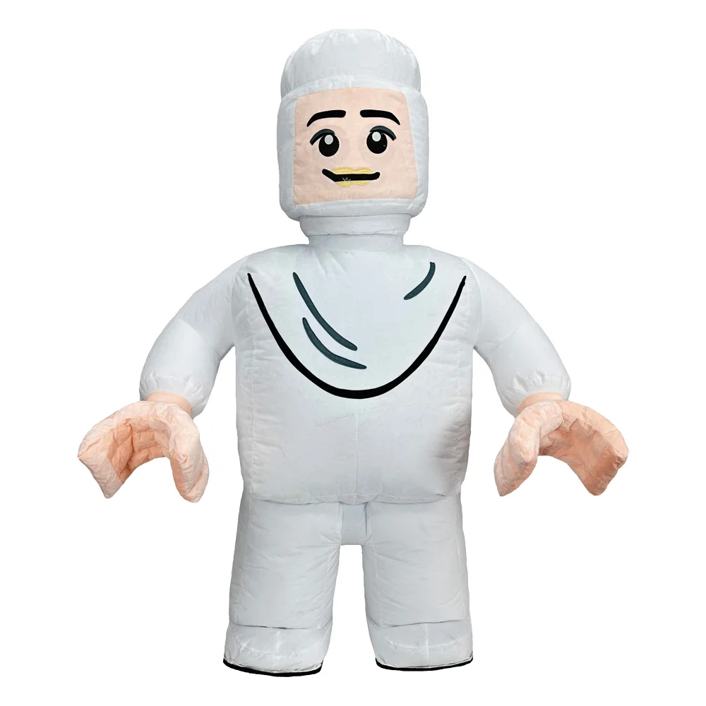 

White Block Man Inflatable Costume Mascot Parade Adult Character Cosplay Halloween Party Event Plush Set
