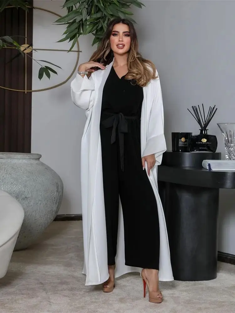 Szyfonowe otwarte kimono Abaya Dubai Luxury 2024 Summer Turkey Muslim Kaftan Modest Dress Islam Kebaya For Women Robe Femme Musulmane