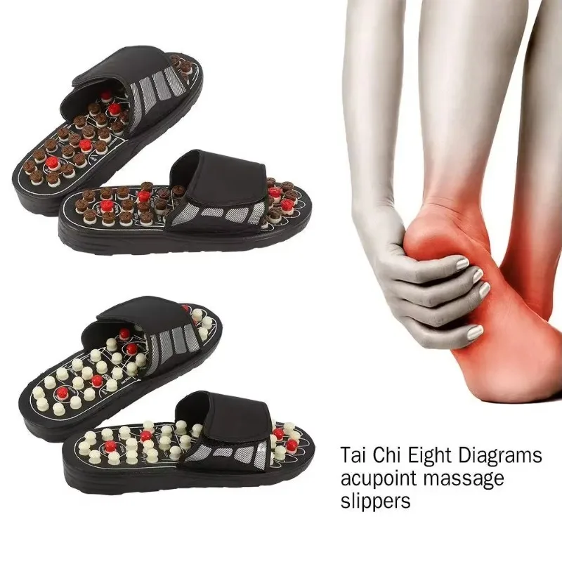 Tai Chi Eight Diagrams Acupoint Massage Slippers with Adjustable Tightness