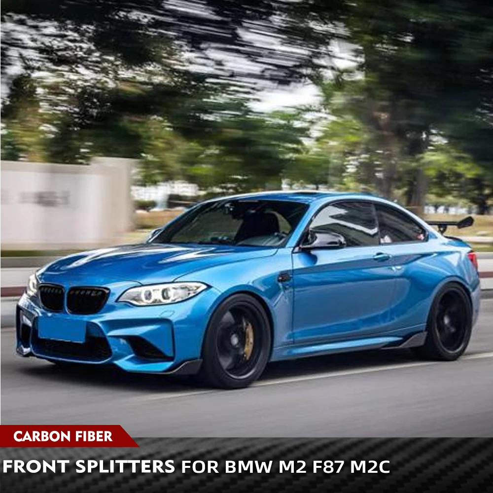 

For BMW 2 Series F87 M2 M2C Coupe 2-Door 2016 - 2018 Carbon Fiber / FRP Car Front Bumper Splitters Lip Cupwings Flaps Winglets