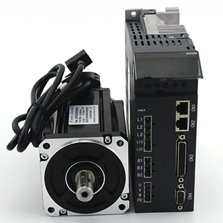 Servo Motor 1kw Nema 34 80ST-04025+A4 4N.M With Brake Ac Servo Engine Motor Cnc Servos Driver With Encoder Cable Kit