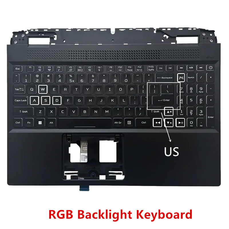 New For Acer NITRO5 AN515-58 AN515-58G N22C1 Upper Case Palmrest Cover With RGB Backlight Keyboard / Hinges Cover