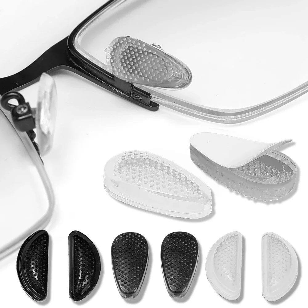 2/20 Stück transparente Silikon-Brillen-Airbag-weiche Nasenpads, Nasenpads auf Brillen, die sich bequem und rutschfest für Nasenpads teilen – Detail 3
