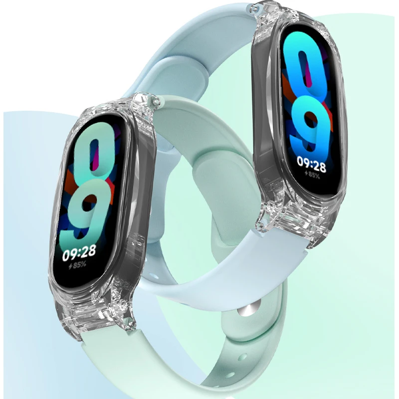 Case+Strap for Xiaomi Mi Band 8 7 Watchband Sport Silicone Wristband Mi Band 5 6 Bracelet for Xiaomi Band 3 4 Strap
