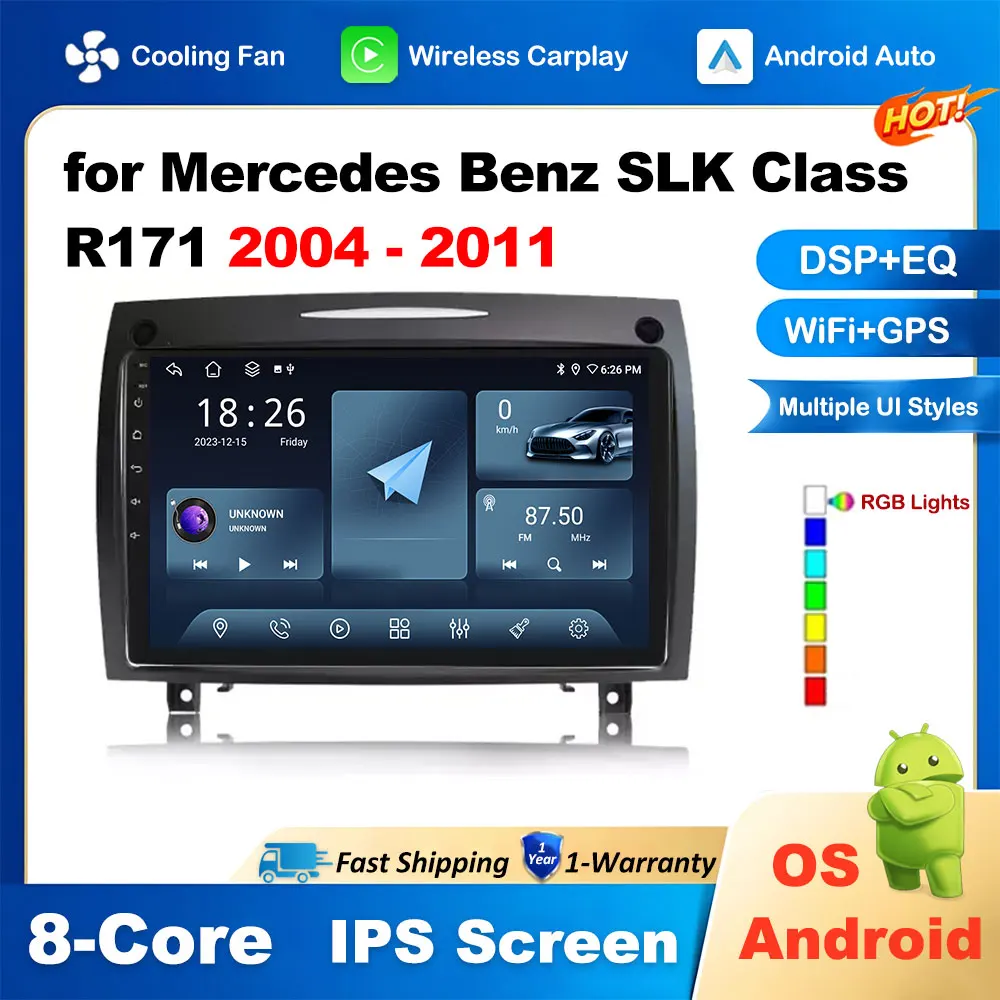 

Video Player Android Auto Carplay for Mercedes Benz SLK Class R171 2004-2011 Car Radio 4G Intelligent Systems for Cars BT