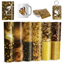 WOWOCUT Metal Infusible Transfer Ink Sheet 12X12 in Gold Sublimation Transfer Paper Ink transfer paper Mug Press for DIY T-Shirt