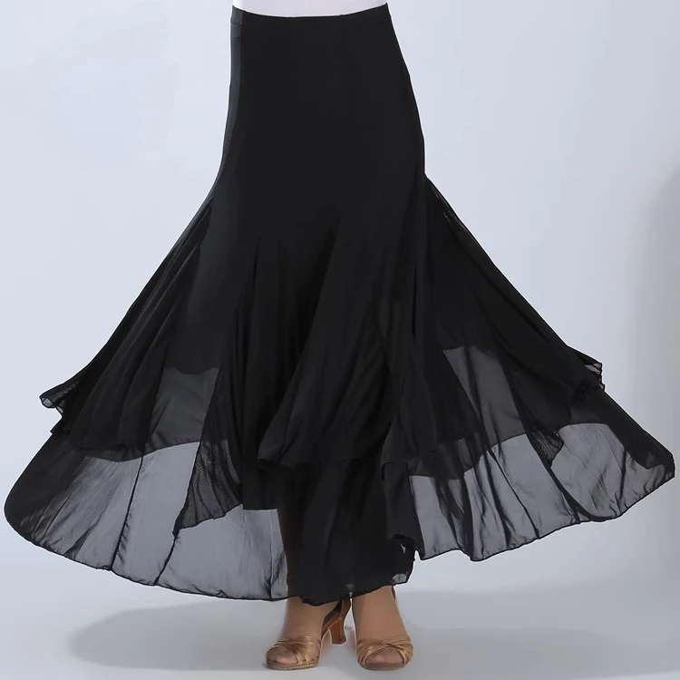 Vestido de dança latina adulto feminino personalizado moderno saia grande desempenho dança quadrada valsa dança de salão meia saia trajes