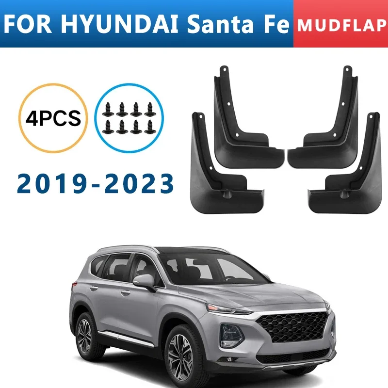 

Mud Flaps Fit for HYUNDAI Santa Fe 2019-2023 2020 2021 2022 Mudguards Tire Fenders Splash Proof Accessories Wheel Guards 4ps