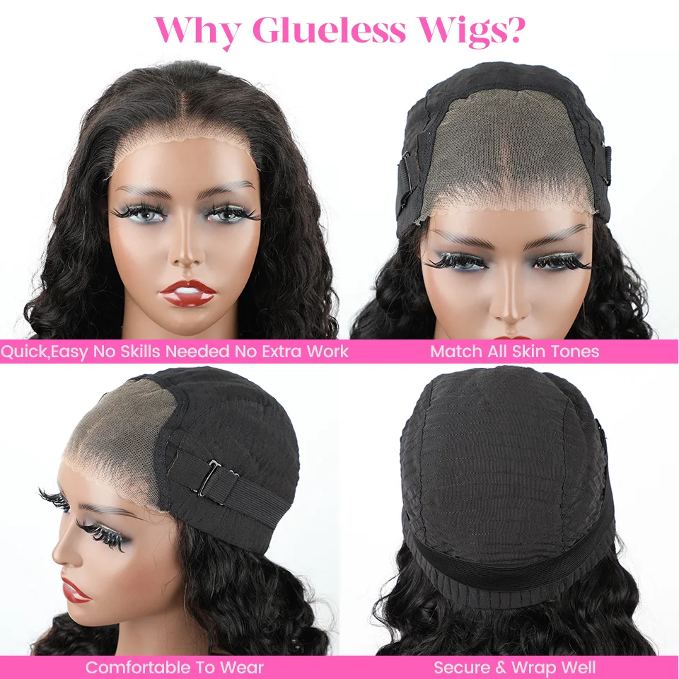 Wear Go Glueless Wig ISEE HAIR Brazilian Loose Deep 6x4 HD Lace Glueless Preplucked Human Wigs Ready To Go Loose Curly Pre Cut