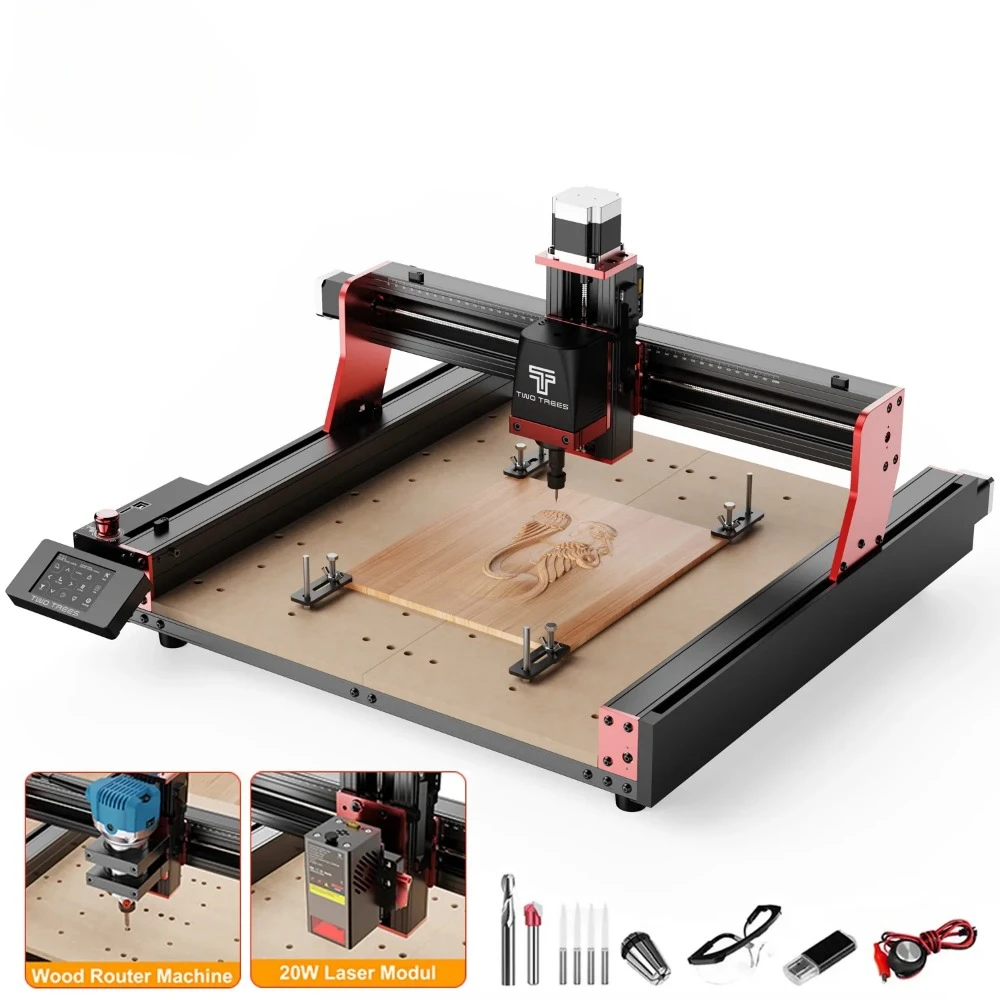 

TwoTrees TTC450 Pro CNC Router Machine 4 Axis For LASE Engraving Cutting and cnc Machine GRBL Control Woodworking DIY Creation