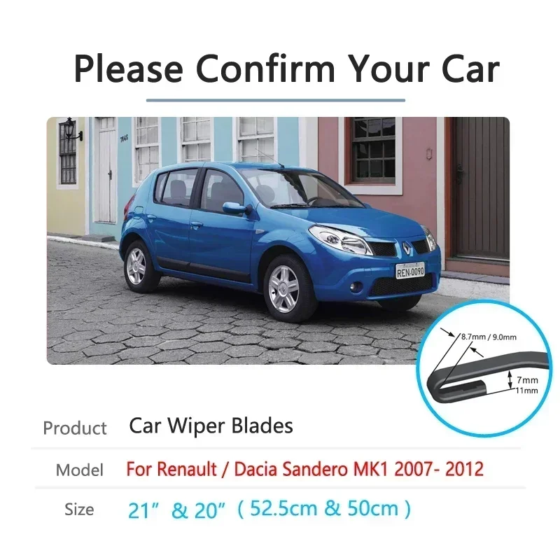 For Dacia Renault Sandero MK1 2007~2012 Front Windscreen Windshield Wipers Car Accessories 2008 2009 2010 2011 Car Wiper Blade