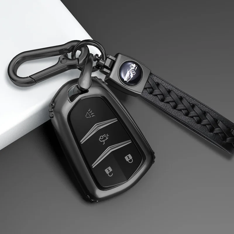 TPU Car Key Case Cover For Cadillac ATS CT6 CTS DTS XT5 Escalade ESV SRX STS XTS ELR 2014 - 2018 Remote Key Holder Keychain