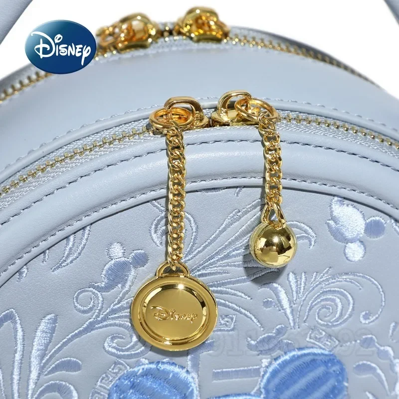 Disney Mickey Original New Women's Handbag Round Cartoon Cute Women's Shoulder Messenger Bag Fashion Embroidery Women's Bag