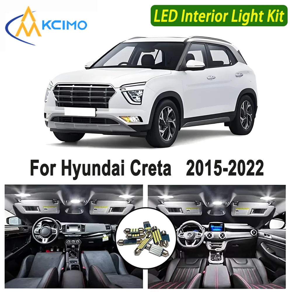 

Kcimo LED For Hyundai Creta (2015-2022) Premium Bright LED Interior Dome Map Trunk Light Kit Car Led Lamps New Canbus Car LED