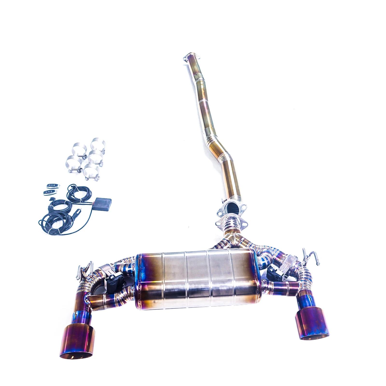 

GFC catback exhaust muffler for 2008-2015 Mitsubishi Lancer EVO Car electric valve exhaust system made of Titanium Alloy pipe