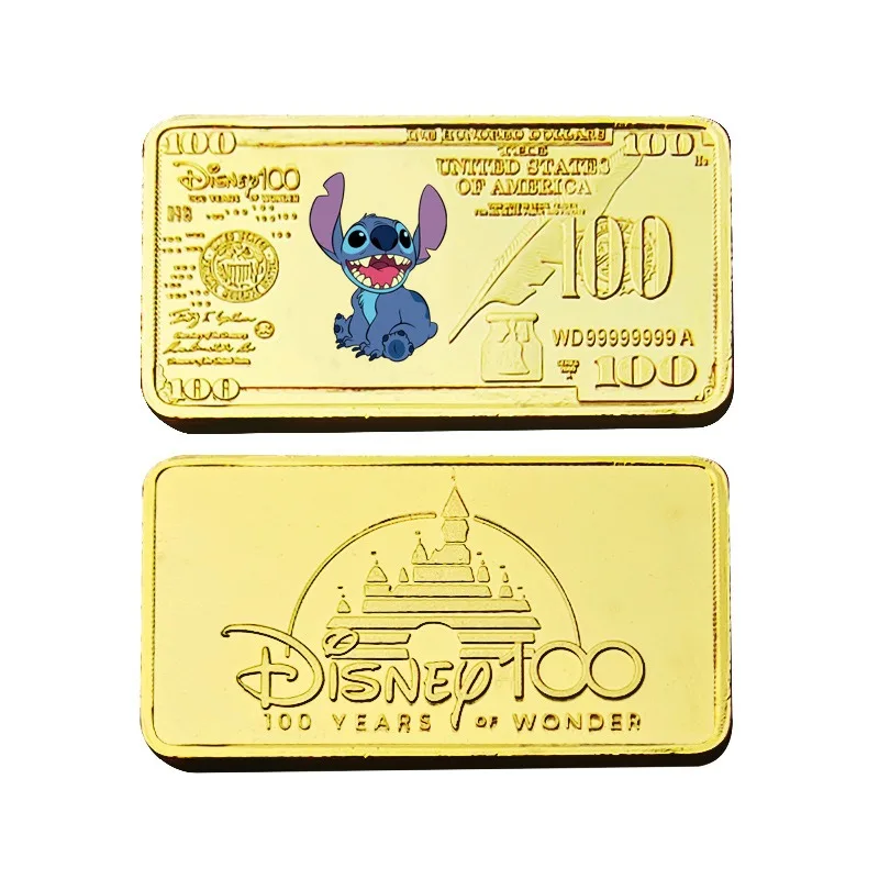 New Disney Stitch Commemorative Gold Game Coins Action Cartoon Figures Stitch Angel Kawaii Toys Memorabilia Children Gift