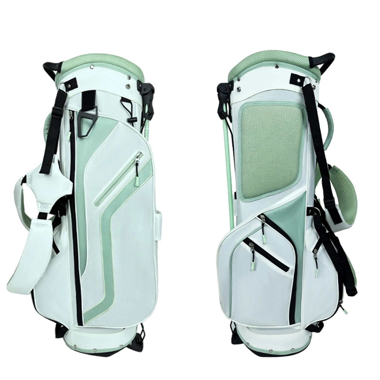 

6-slot Golf Stand Bag Contrast Color Golf Clubs Carry Bag with Multiple Pockets