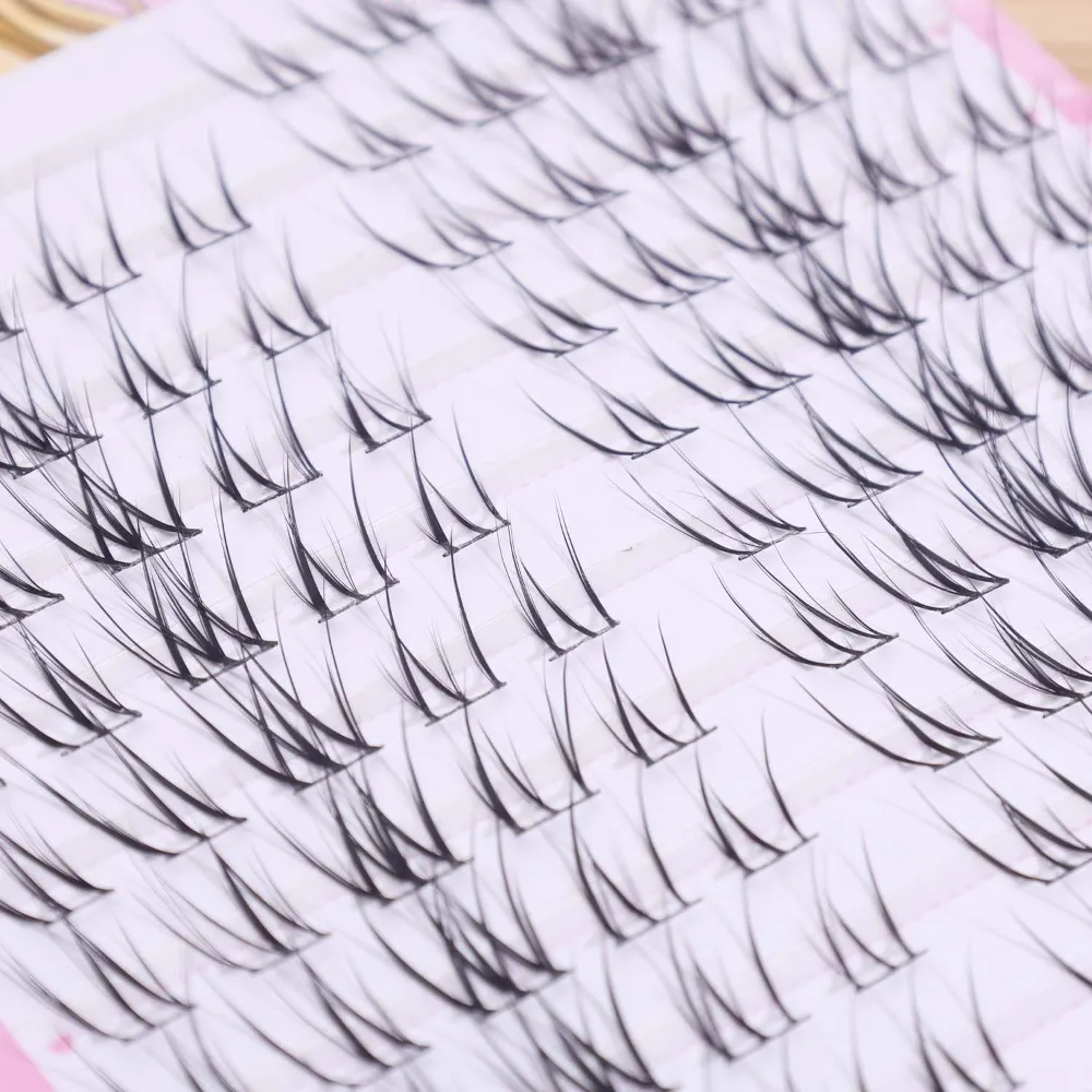 ขนตาปลอมแบบช่อ 10 แถว ขนตาปลอมสไตล์อนิเมะธรรมชาติ ขนตาปลอมแบบต่อขนตา รูปทรงช่อ สำหรับแต่งหน้า