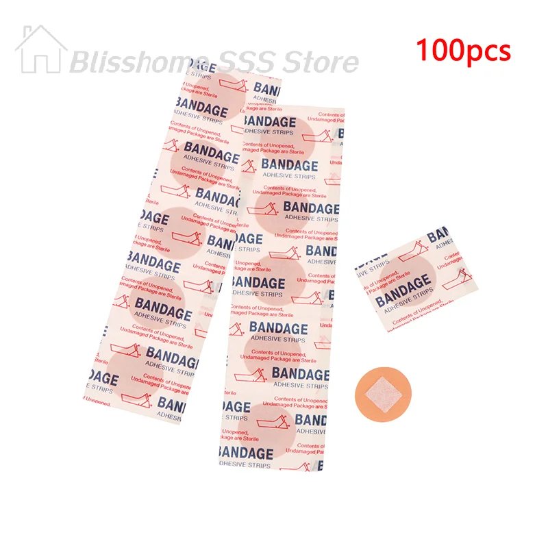 

【S】High Quality 100Pcs Mini Waterproof Band Aid Round Small Wound Dressing Tape Adhesive Bandage Wound Fixation Tape