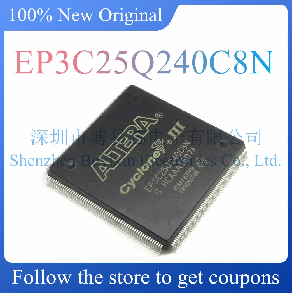 NEW EP3C25Q240C8N.Original and genuine embedded programmable logic device (CPLD/FPGA) chip. Package PQFP-240