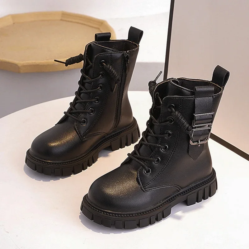 Winter-Neuheit: Bequeme, lässige Prinzessinnenstiefel mit runder Zehenpartie, modisch, heiß begehrt, elegant, mit dicker Sohle, schöne Mädchenstiefel. – Detail 4