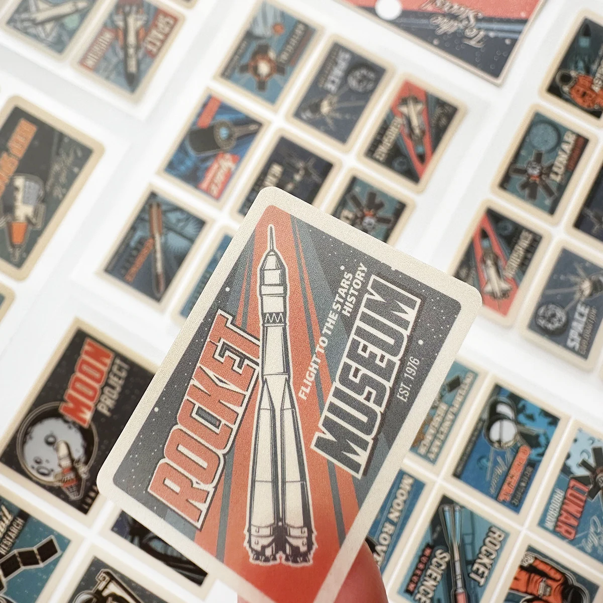 ヴィンテージのペットのステッカー,DIYの装飾,スクラップブッキング,クラシックな車のスペースプログラム,カワイイステーショナリー,16枚