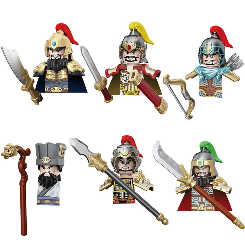 Courage Of The Three Kingdoms Soldiers Hero soldier weapon brick Mini action figure Building Blocks DIY Toy For Children Gift