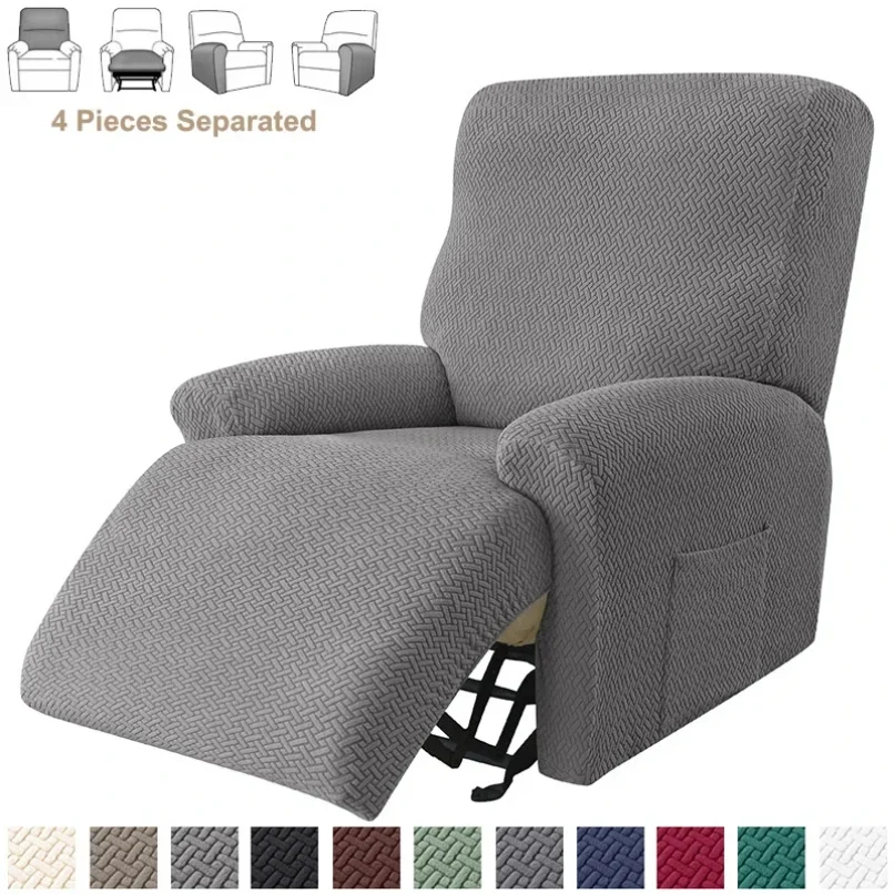 Jacquard Stretch Recliner Sofa Covers Elastic Split Armchair Chair Cover Non-Slip Chairs Slipcovers for Living Room