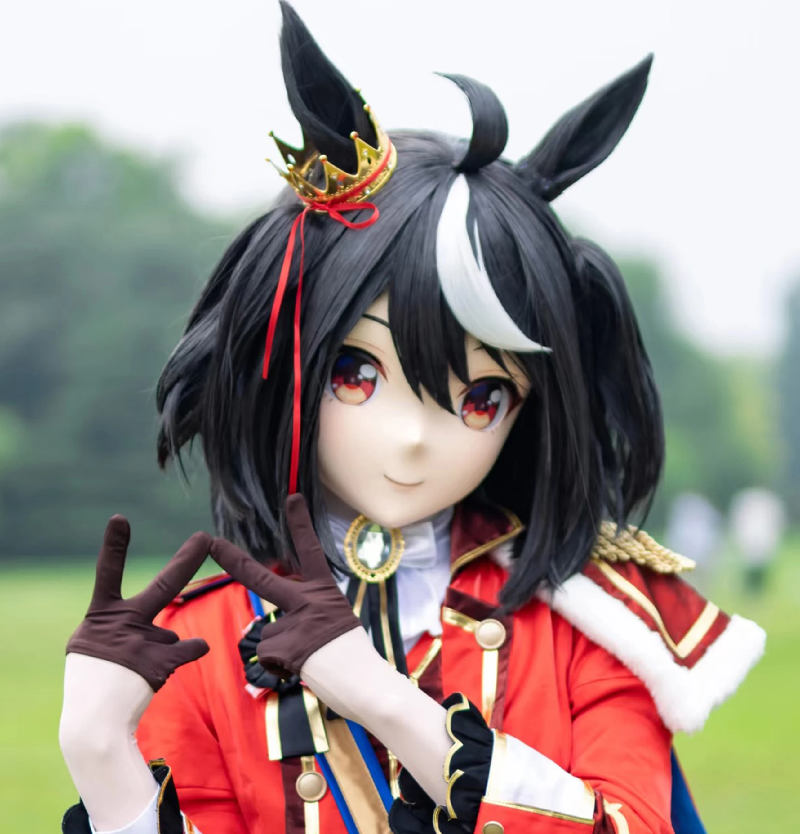 (MEO329) Customize Handmade Full Head Lockable Crossdress Male to Female Japanese Cartoon Anime Game Character Kigurumi Mask