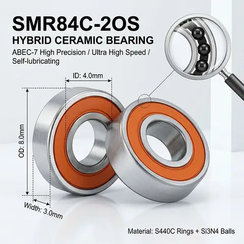 10pcs Hybrid Ceramic Bearing 4x8x3 SMR84C 2OS Ball Bearing 4*8*3 SMR84 2RS Reel Bearing SMR85 SMR95 SMR103 SMR104 RS 2RS L840DDU