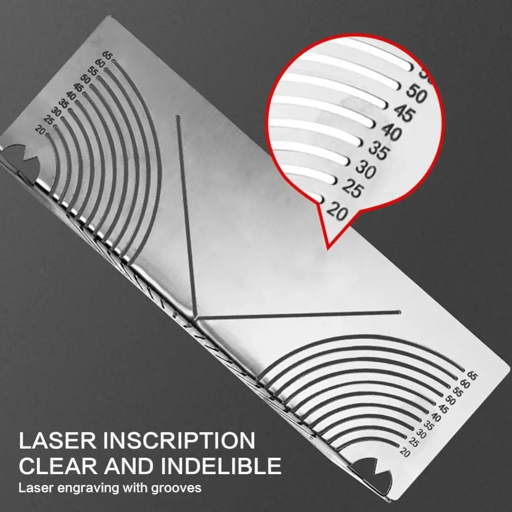 Stainless Steel Square Tube Folding Ruler Multifunction Smooth Arcs Four-sided Ruler Metal Marking Precise 90-degree Angles