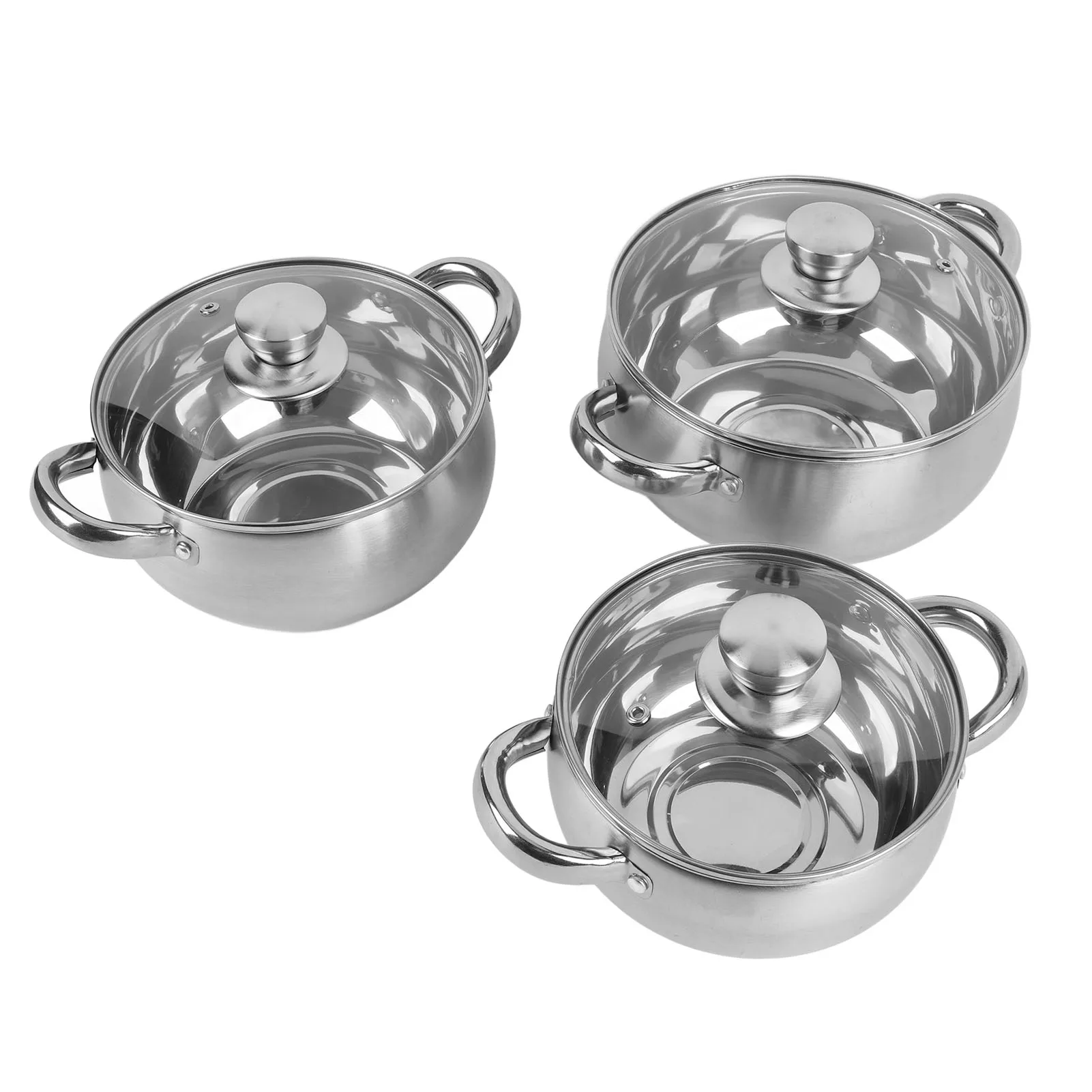 

Cooking Pot Set Soup Pot Set Stainless Steel Thick Bottom Anti Stick Cooking Pots with Anti Scald Handle Lids for Kitchen