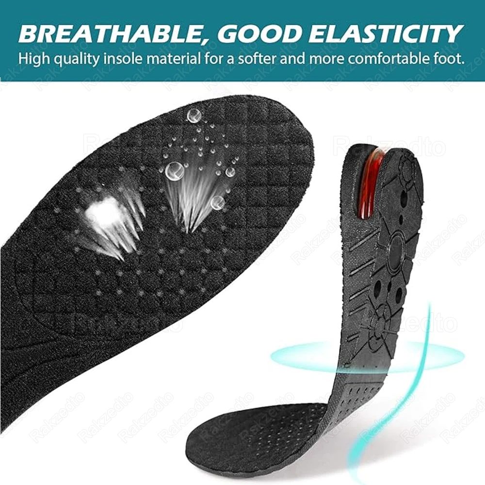 Height Increase Insoles with Air Cushion Shock Absorption Heel Lift Inserts for Man Woman Elevator Shoes Lift Pads Hidden Inside