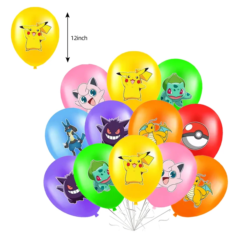 Neues Pokemon Teller- und Becherset Pikachu Geburtstagsparty Dekoration Ballon Flaschenetikett Geschenktüte Cupcake-Topper Kinder-Geschenke Babyparty – Detail 2