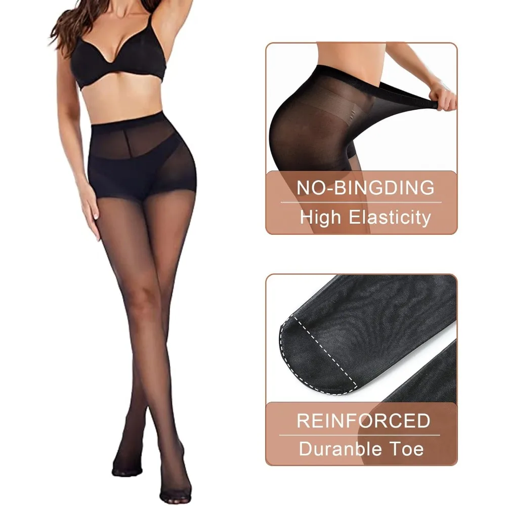 

Женские прозрачные колготки с усиленными пальцами и утягивающим эффектом, 20 ден, 1 пара